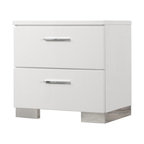 Coaster Felicity Contemporary 2-Drawer Wood Nightstand in White