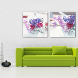 pink and violet flower canvas pictures - Products