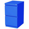 Scranton & Co 20" 2-Drawer Modern Metal Mobile Pedestal File Cabinet in Blue