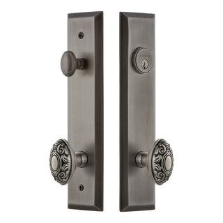 Fifth Avenue Tall Plate Complete Entry Set, Grande Victorian Knob -  Traditional - Door Entry Sets - by Regal Brands