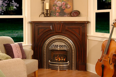 Example of a classic family room design in Vancouver with a music area and no tv