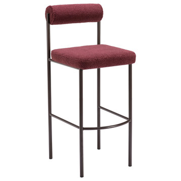Barstool set of 2, Red & Bronze, Counter Stool