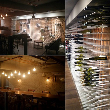 Glass Wine Cellar and Tasting Room at Origines French Restaurant