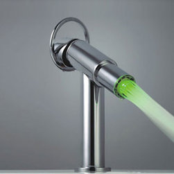 Contemporary Single Handle Chrome Centerset LED Bathroom Sink Faucet - T0618F - Bathroom Sink Faucets