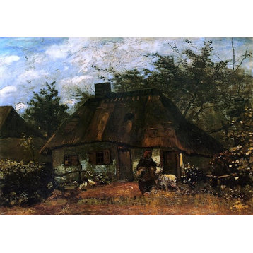 Vincent Van Gogh The Cottage and Woman With Goat Wall Decal