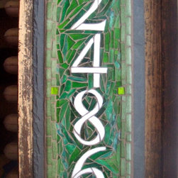 Nutmeg Designs - Vertical Mosaic House Numbers on Slate - House Numbers