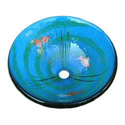 Mark Ditzler - Glass bathroom Sink | Goldfish Grey-Blue - Bathroom Sinks