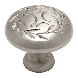 Cosmas - Cabinet Knob, 1-1/4" Diameter, Satin Nickel, Set of 25 - Cabinet And Drawer Knobs