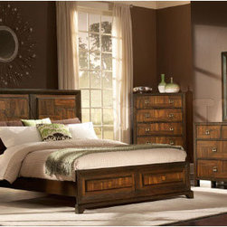 Brumley Bedroom Set (Bed, Night Stand, Dresser, Mirror and Chest) in Burnish Che - Bedroom Furniture Sets