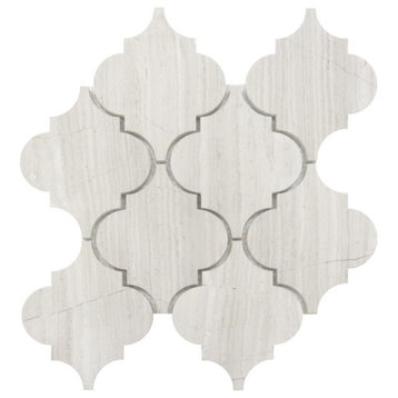 White Oak Arabesque Interlocking Mosaic Tile, 12"x12", Set of 30