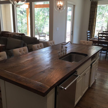 Antique White Oak Barnwood Kitchen Island