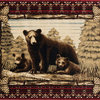 Lodge King Grizzly Gap Rustic Bear Area Rug, 7'10"x9'10"
