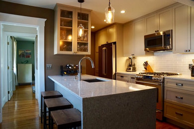 Example of a small transitional kitchen design in Boston