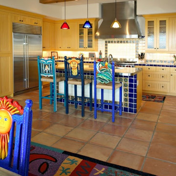 Mexican Villa Kitchen Counter and Chairs