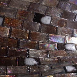 Glossy Dark Brown Wet Look Glass Mosaic Tiles - Home Accessories & Decor