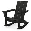 POLYWOOD Modern Adirondack Rocking Chair, Black