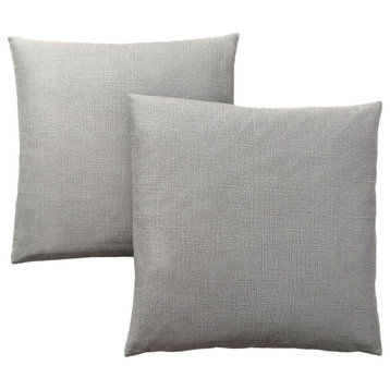 18"x18" Patterned Pillow, Light Gray, Set of 2