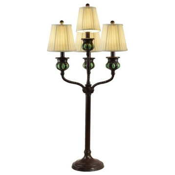 Dale Tiffany TB19017 Bedalo, 4 Light Buffet Lamp, Bronze/Dark Brown