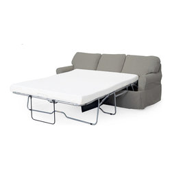 Sunset Trading Horizon Slipcovered Sleeper Sofa and Chaise   - Peyton Slate - Sleeper Sofas