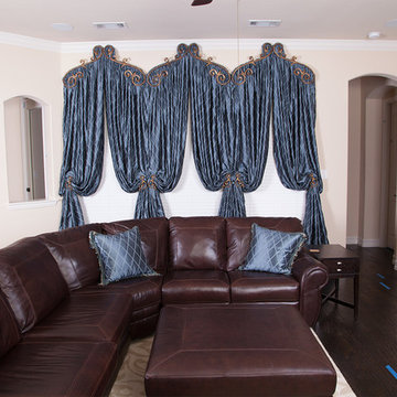 Scroll Topped Drapery Panels