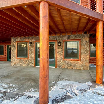 Moss Rock Natural Thin Stone Veneer Covered Patio
