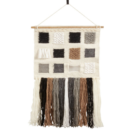 Long Tassels Design Textured Woven Wall Hanging