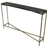 48" Black and Gold Stone Frame Console Table