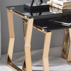Furniture of America Abair 2-Piece Glass Top Nesting Table in Gold