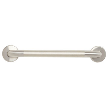 18" Stainless Steel Wall Mount Peened Bathroom Shower Grab Bar with Satin Ends