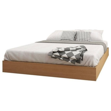 Atlin Designs Modern Wood Queen Platform Bed with Slats in Natural Maple