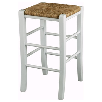 Linon Easton Backless Set of Two Wood 24.4" Counter Stools in White