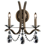 Schonbek - Vesca 2-Light Wall Sconce in Etruscan Gold With Swarovski Clear Crystals - From the Vesca collection, this Transitional 13Wx16H Inch Wall Sconce in Etruscan Gold with Clear  Crystals From Swarovski, will be a wonderful compliment to any of these rooms: Dining Room, Living Room, Foyer, Kitchen and Bathroom