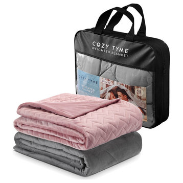 Cozy Tyme Kiyomi Weighted Blanket, Blush, 48"x72", 12LB