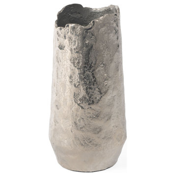 Samira Metal Table Vase, Small Silver