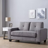 Furniture of America Megumi Modern Fabric Tufted Loveseat in Gray