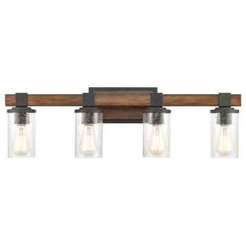 ELK LIGHTING 89133/4 4-Light Vanity Light in Ballard Wood & Distressed Black