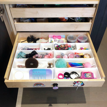 After: Morning Hair Routine Made Easy – Organized Drawer with IKEA Divider