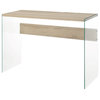 Convenience Concepts SoHo Console Table, Weathered White/Glass
