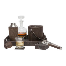 Browmley Bar Set-Dark Brown - Cocktail Shakers And Bar Tool Sets