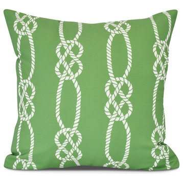Bend Stripe Outdoor Pillow,Green,16 x 16 inch
