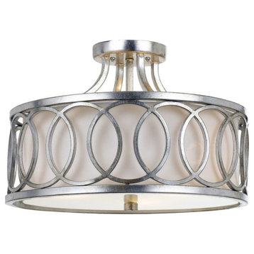 Libby Langdon for Crystorama Graham 3 Light Antique Silver Ceiling Mount