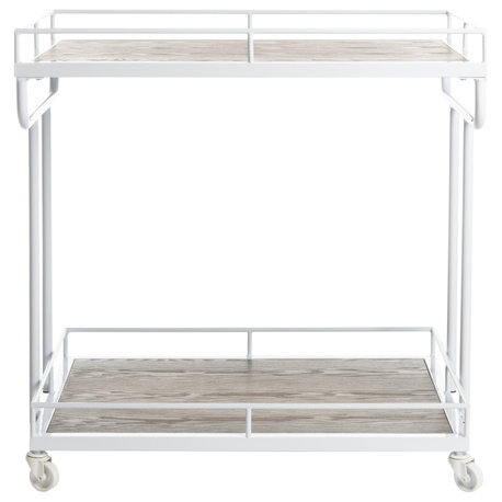 Safavieh Dawson 2 Tier Rect Bar Cart, White