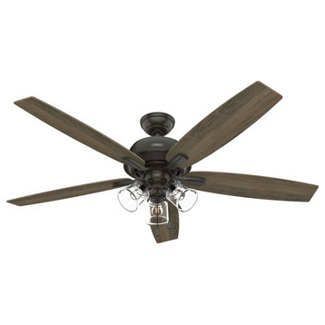 Hunter 60" Dondra Noble Bronze Ceiling Fan, LED Kit, Pull Chain