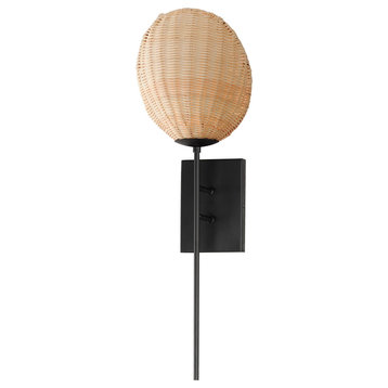 Maldives 1-Light Wall Sconce in Black