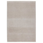 Jaipur Living - Jaipur Living Alva Solid Taupe/Light Gray Area Rug, 2'6"x8' - The simple and stylish Aura collection boasts a complementary mix of neutral tones combined with modern, linear motifs. The versatile Alva rug grounds any space with a ticking line pattern and hues of light tan and gray. Soft and lustrous, this chameleon-like design emulates the timeless look of a hand-knotted rug, but in an accessible polyester and viscose power-loomed quality.