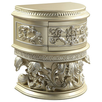 Bd00462, Nightstand, Champagne Silver Finish, Vatican