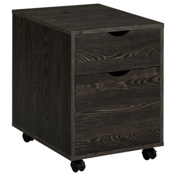 Pemberly Row 2-drawer Modern Wood Mobile File Cabinet Dark Oak