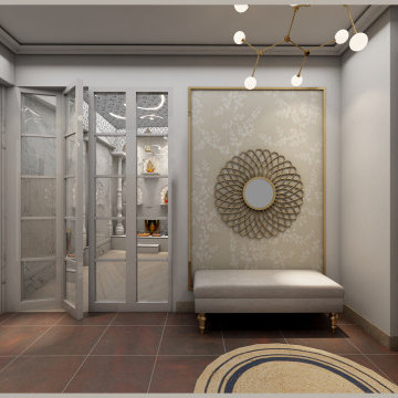 Entrance foyer and pooja room