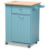 Liona Kitchen Storage Cart - Blue, Natural