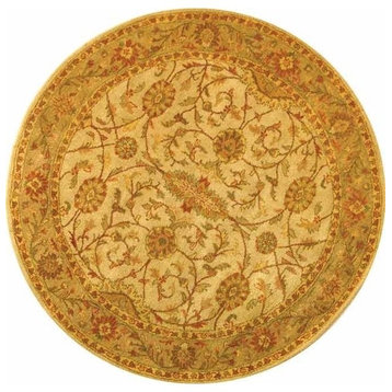 Safavieh Antiquity Collection AT17 Rug, Ivory/Light Green, 3'6" Round
